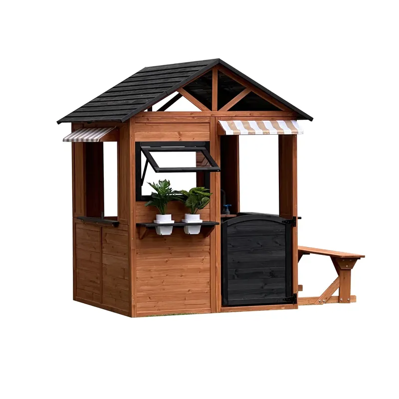 Kids Outdoor Climbing Frame - Houten poppenhuis voor kinderen, vier seizoenen