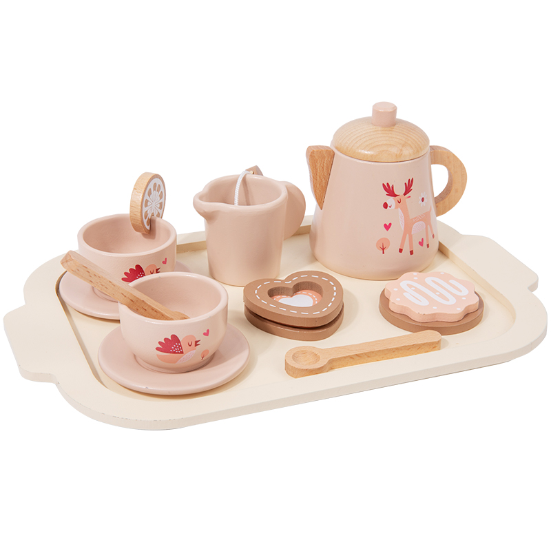 Kids Outdoor Kitchen Accessories - Afternoon Tea Set Houten speelgoed Fantasiespel