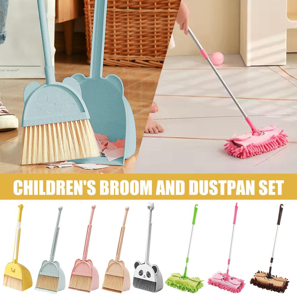 Kids Outdoor Broom - Mini Kinderbezem en Stofpan Set Cartoon