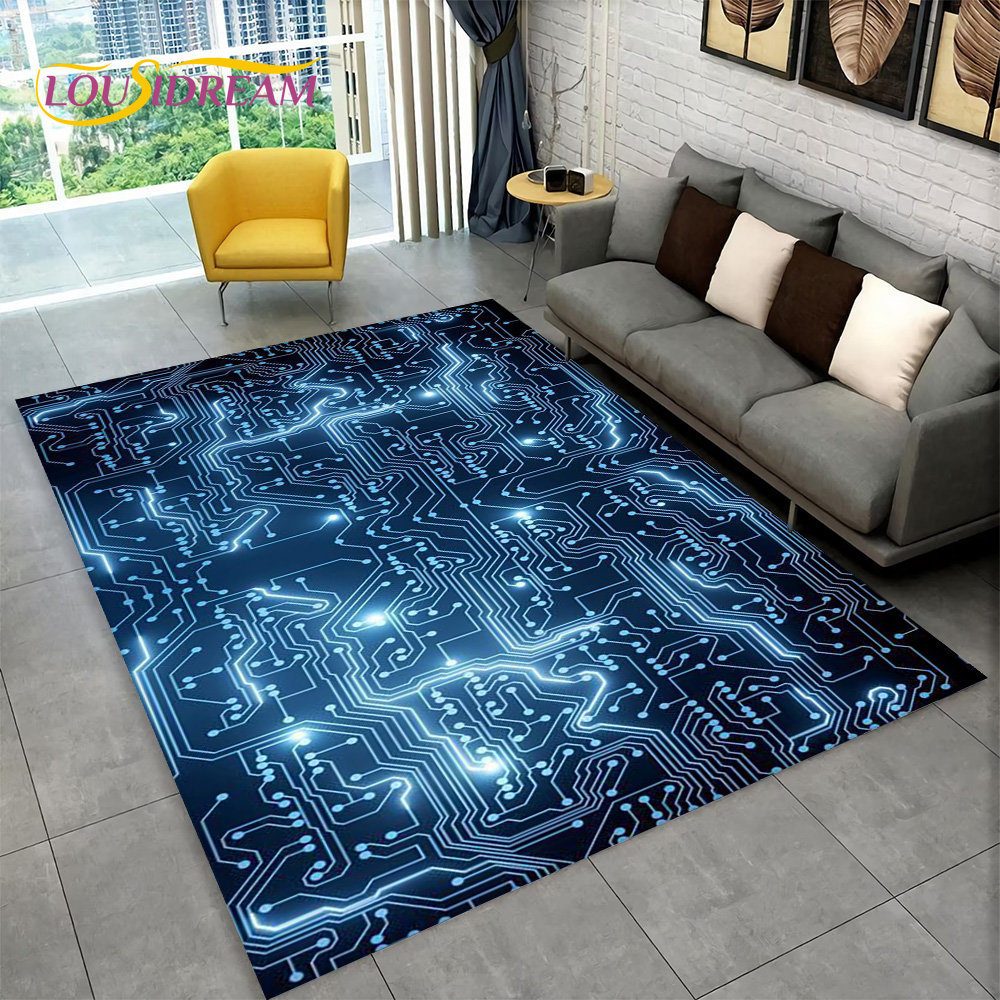 Kids Outdoor Area - 3D Chip Printplaat Gebied Tapijt, Tapijt